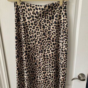Zara Animal Print Silky Skirt